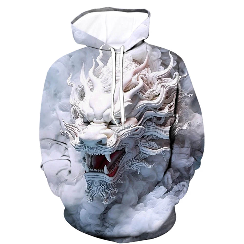 

Fashion Dragon 3D Printing Trend Retro Comfortable Breathable Men's Clothing 2025 Trending Products Hoodies Dazzling Cool Top ﻿
