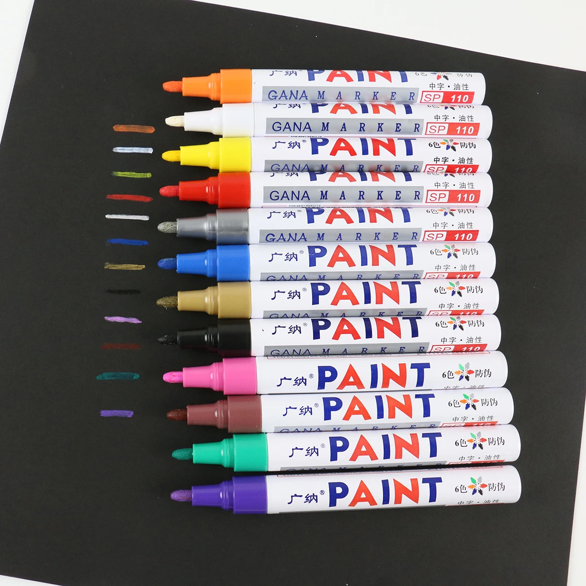 قلم تحديد طلاء 12 لونًا/صندوقًا، مناسب لألبومات الصور التي يمكنك صنعها بنفسك وبطاقات المعايدة واللوحات الفنية والتوقيات واللوازم المدرسية الأنيقة