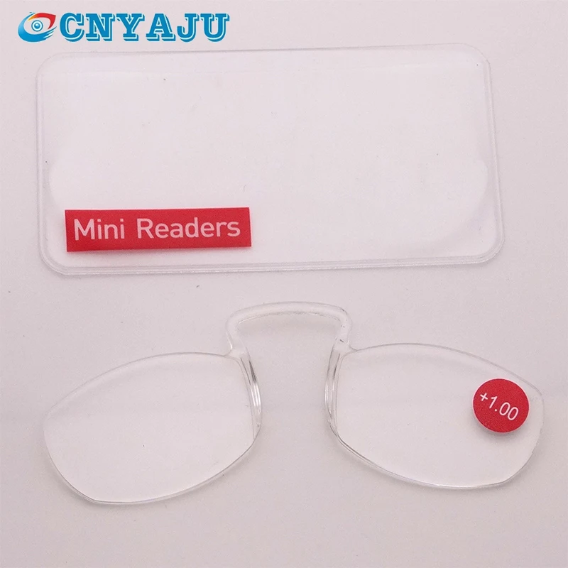 Portable Mini Pinched Nose Reading Glasses Ultra-Light And Easy To Read Rimless Mini Glasses Clips