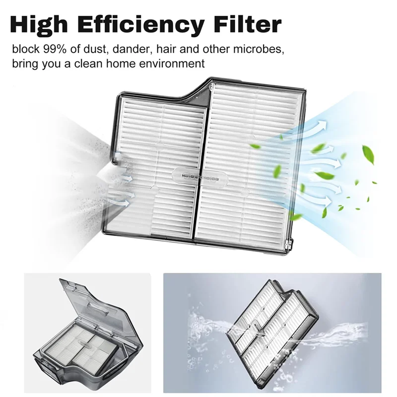 AT28-For Roborock Saros 10/S9 Maxv Ultra Robot Vacuum Cleaner Replacement Accessories Kit Double Main Brush,Filters,Dust Bags