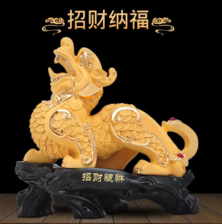 Imagem -03 - Talismã de Desenho de Dinheiro Dragão Dourado pi Xiu Estátua do Feng Shui Traga Dinheiro e Tesouros Escritório e Lar2023