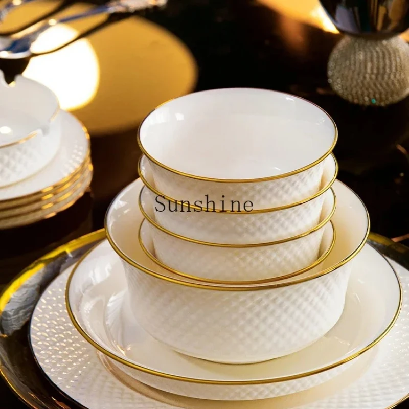 Tableware light luxury ceramic tableware combination household