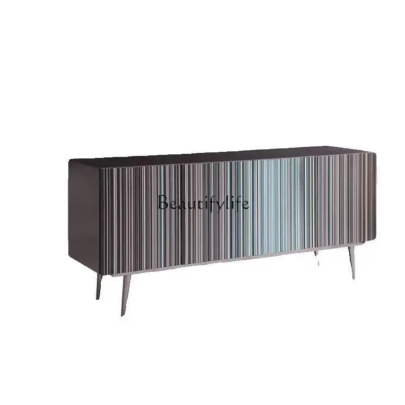 

Italian light luxury solid wood modern simple living room locker against the wall side cabinet entrance cabinet