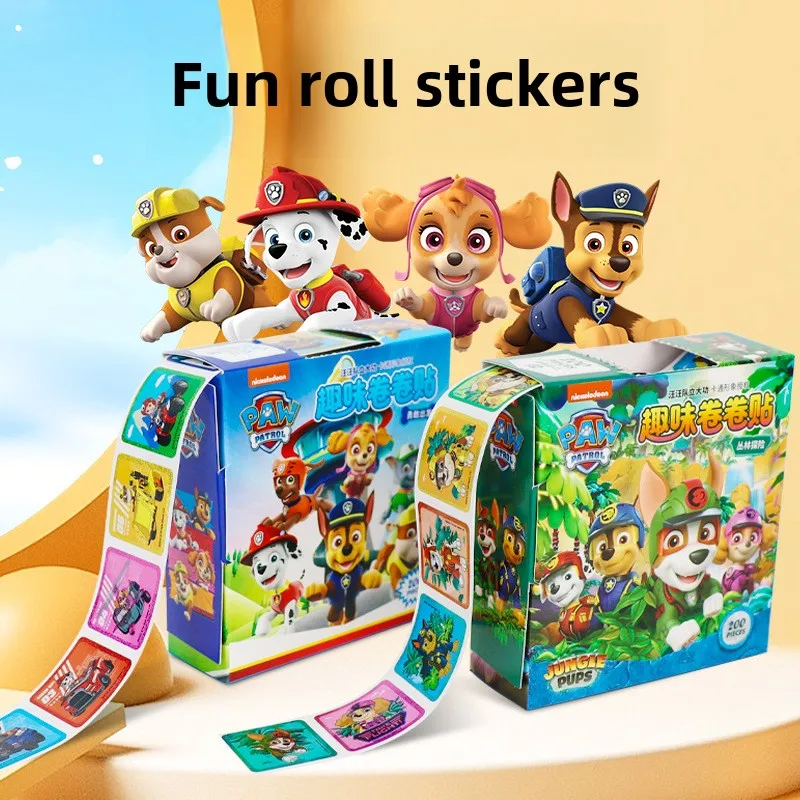 200 Pegatinas de Patrulla Canina por Caja, Removibles, de Dibujos Animados, Ryder, Marshal, Zuma, Everest, para Niñas, Niños, Recompensas para Maestros, Juguetes, Regalos