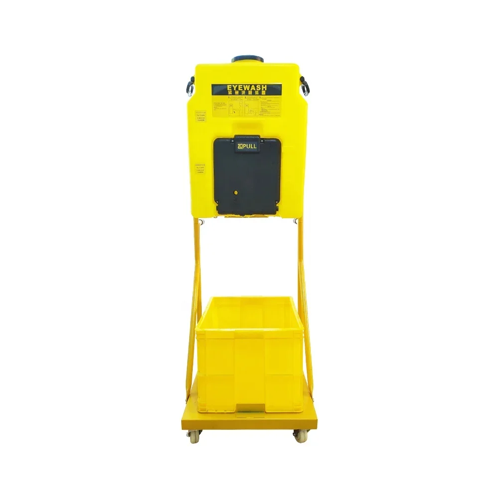 Quality Assurance Yellow Color Wall-mounted type Eyewash And Shower Station Safety Eye Wash eyewash station with base