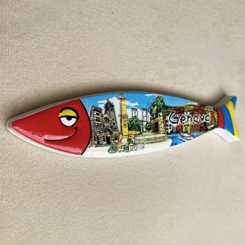 

Genoa High-Value Tourist Souvenir Creative Small Fish Decoration 3D Hand-painted Fridge Magnets Gift