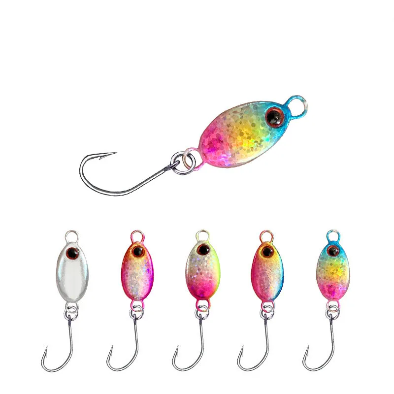 1PCS 2g/3g/5g Mini Spoon Lure Micro Metal Fishing Bait Hard Sequin Lure Spinner Spoon Small Fish With Sharp Single Hook Stream