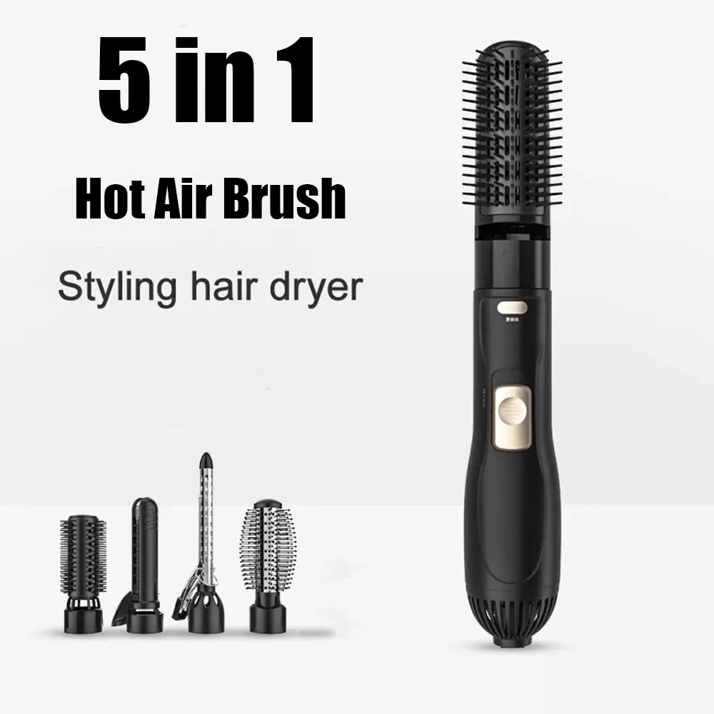 5-in-1 Multi-functional Hair Styling Tools One Step Blow Dryer Comb Negative Hot Air Brush Style for Drying Straightening Curler