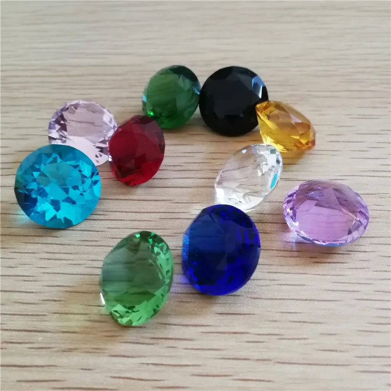 20mm Colors Cut Glass Giant Crystal Diamond Shaped Paperweight Decor Gemstone Diy Jewelry Craft Wedding Christmas Ornament Gifts