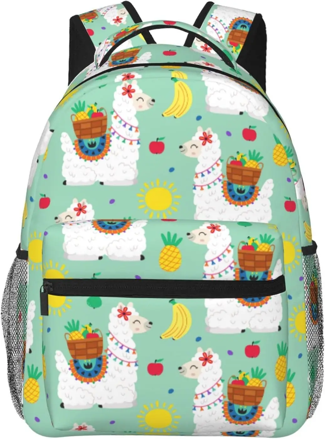 BoeHiop Cute Alpaca Llama And Fruits Lightweight Laptop Backpack for Women Men College Bookbag Casual Daypack Travel Bag