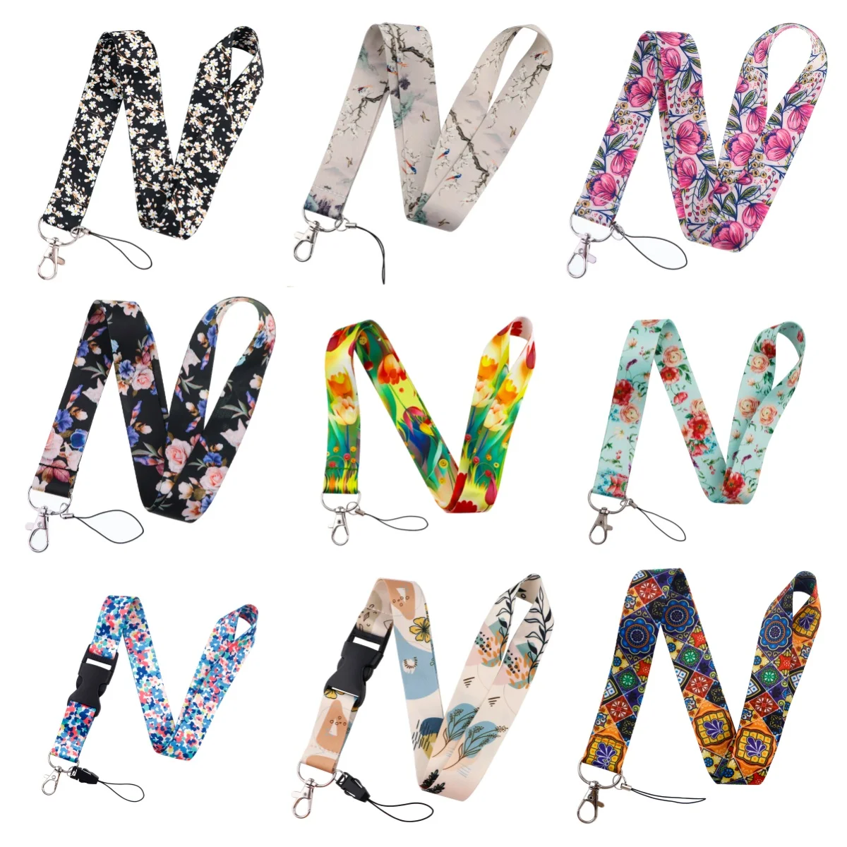 

Ремешок для мобильного телефона с цветком Сакура, шейный ремешок, брелок для ключей, держатель для удостоверения личности, брелок для ключей, подвесная веревка для мобильного телефона