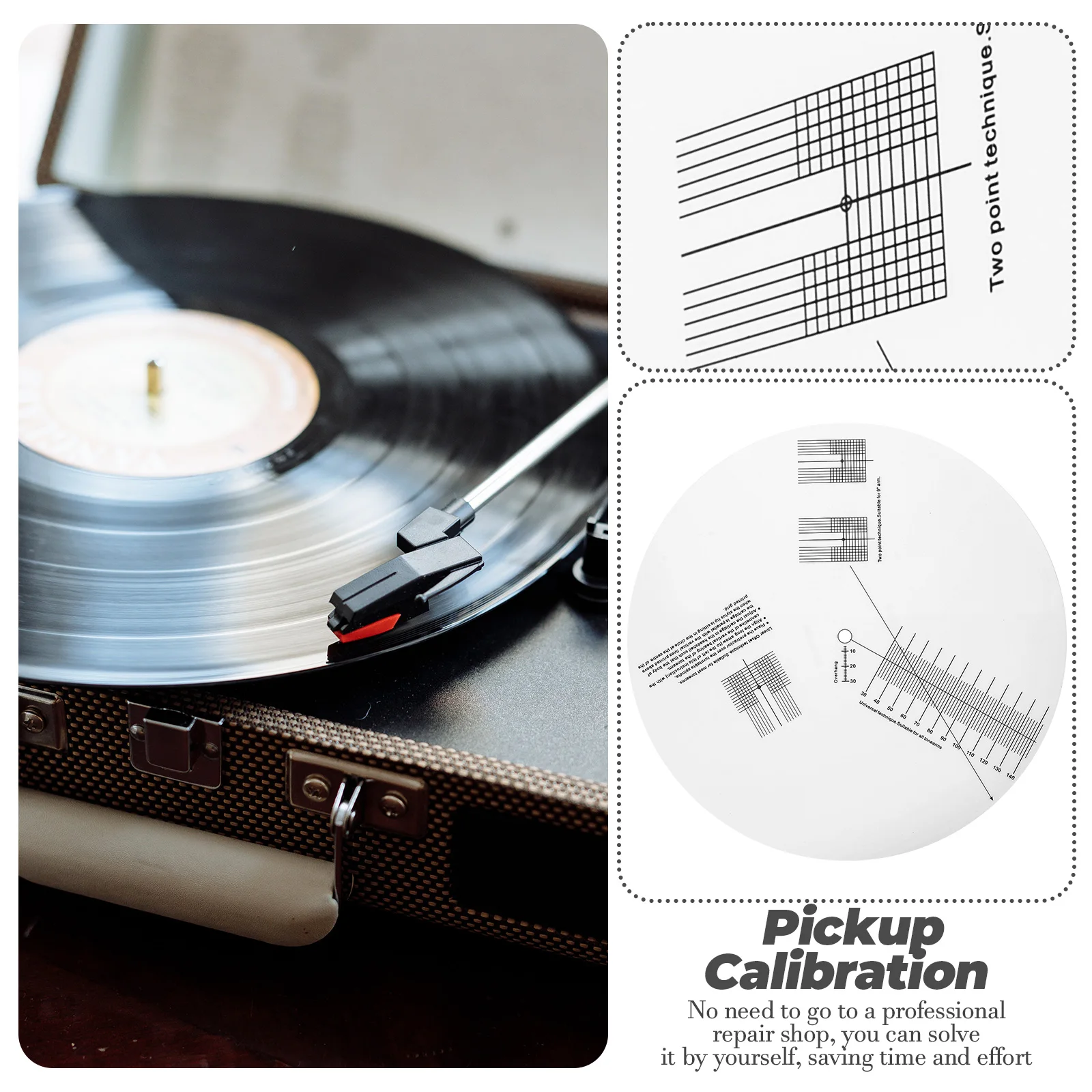 

Calibration Disc for Vinyl Recorder Turntable Alignment Tool Stabilizer Protractor Music Accessory AntiSlip Gauge Ruler