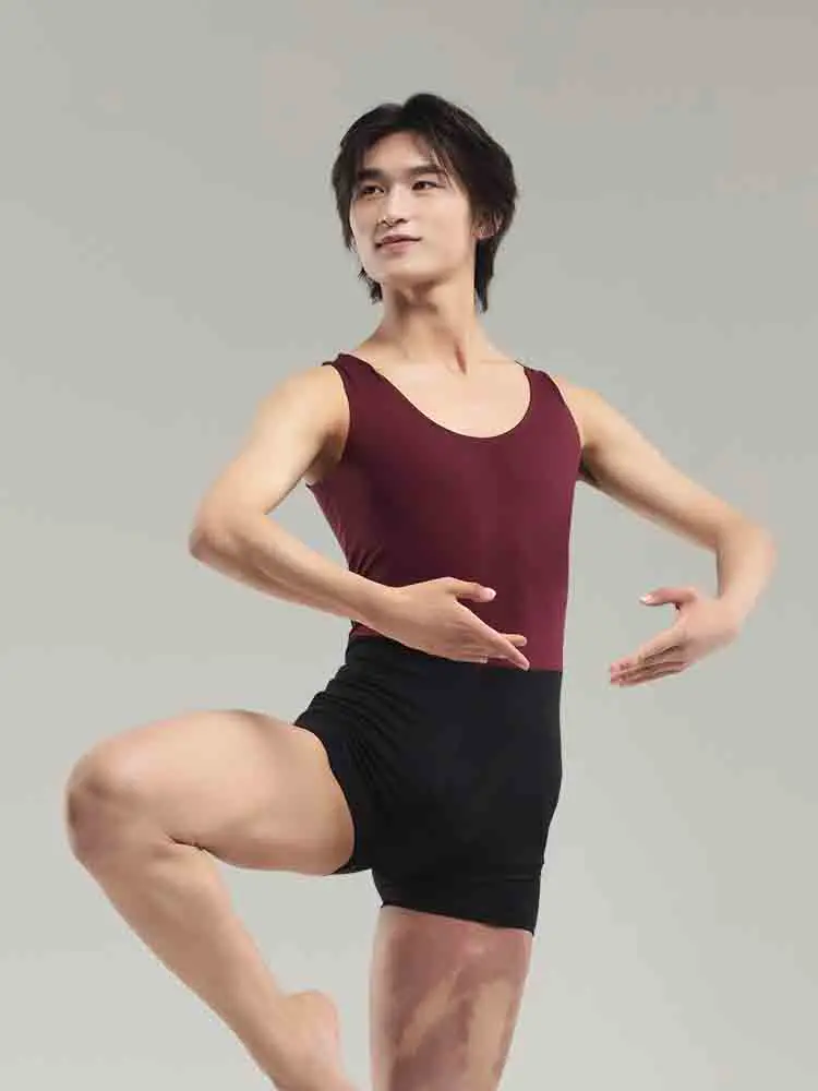Men's ballet practice suit, dance costume, one-piece backless training top, gymnastics basic training costume
