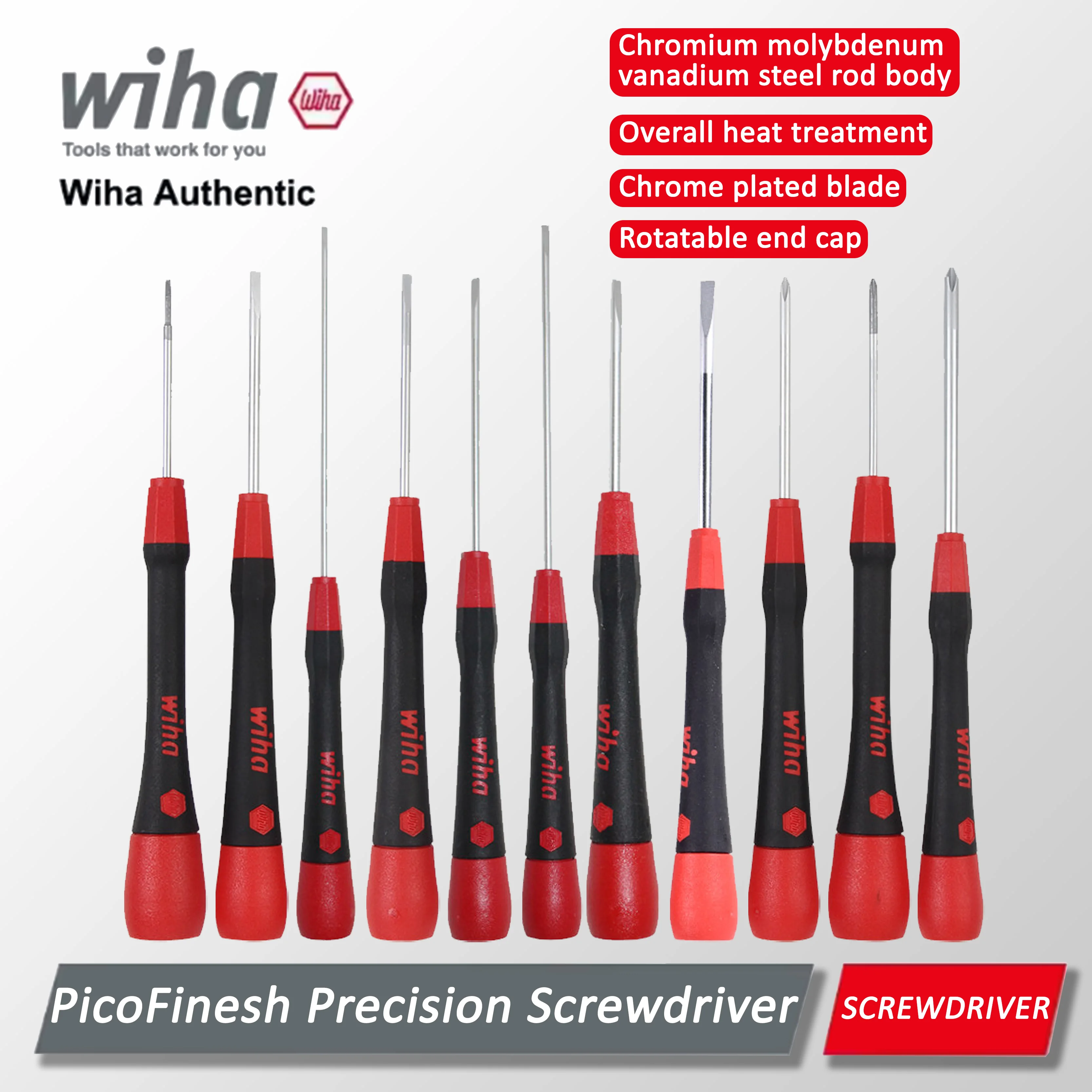 

Прецизионная плоская отвертка Wiha PicoFinesh, отвертка Phillips, инструмент для ремонта электроники, профессиональный ручной инструмент.