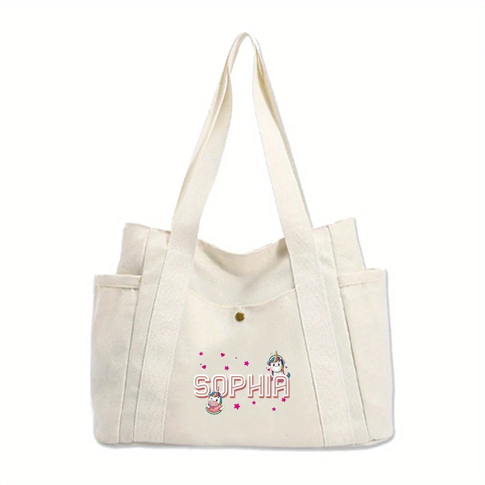 اسم التخصيص الشخصي حقيبة كتف نسائية سعة كبيرة حقيبة تسوق في الهواء الطلق السفر العمل التنقل حقيبة التخزين #6