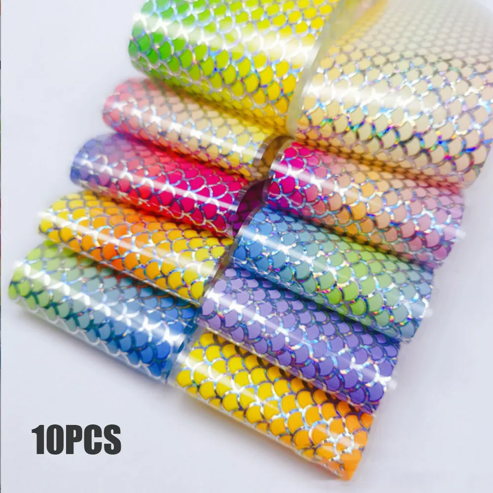 

10Colors/Pack Fish Scale Lure Colored Laser Paper Film None Sticker Jig Hard Bait Packing DIY Fishing Lure Accessories