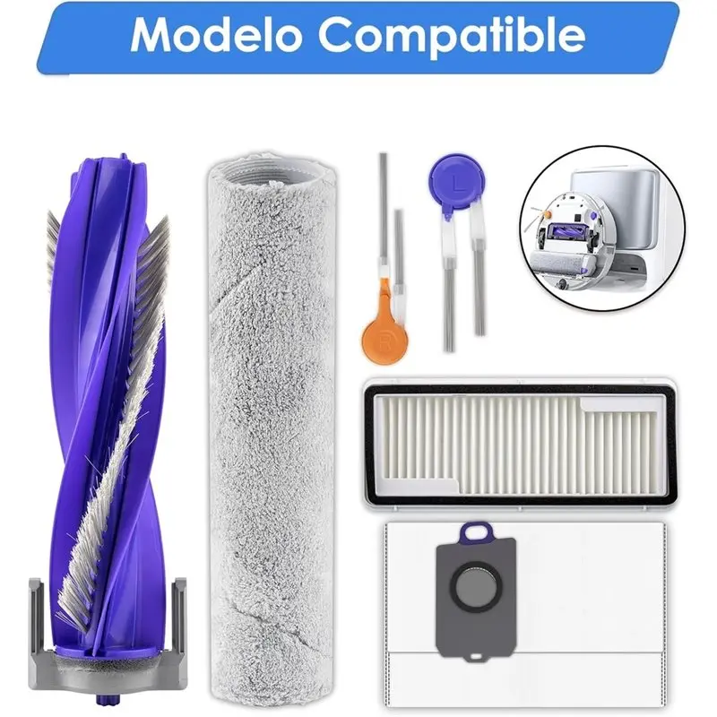 A07R For Narwal Flow Robot Vacuum Cleaner 8 Pack Replacement Parts- Roller Brush Track-Type Mop Side Brush HEPA Filter Dust Bag
