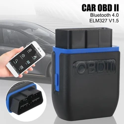 자동차 OBD 2 진단 도구, 12V 블루투스 4.0 ELM327 V1.5 OBD2 스캐너 코드 리더 점화 스타터, iOS 안드로이드 윈도우 테스터용