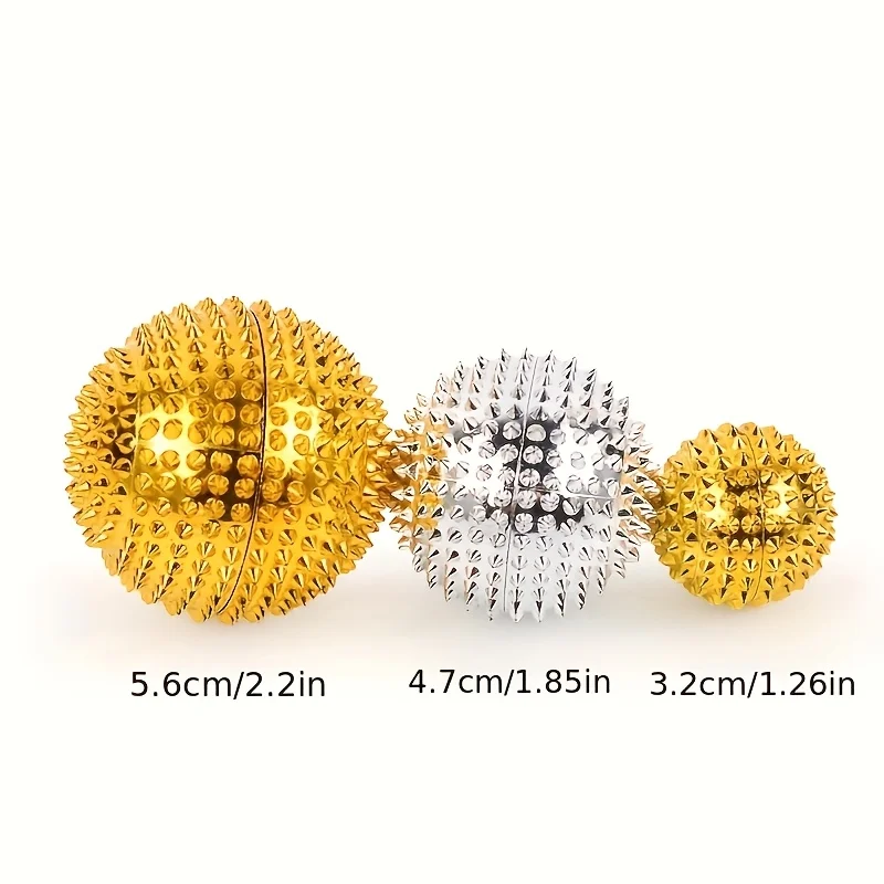 2Magnetic hedgehog massage ball，Metal acupoint massage ball，Small, palm-sized, and finger-pressure massage ball，Used for muscle