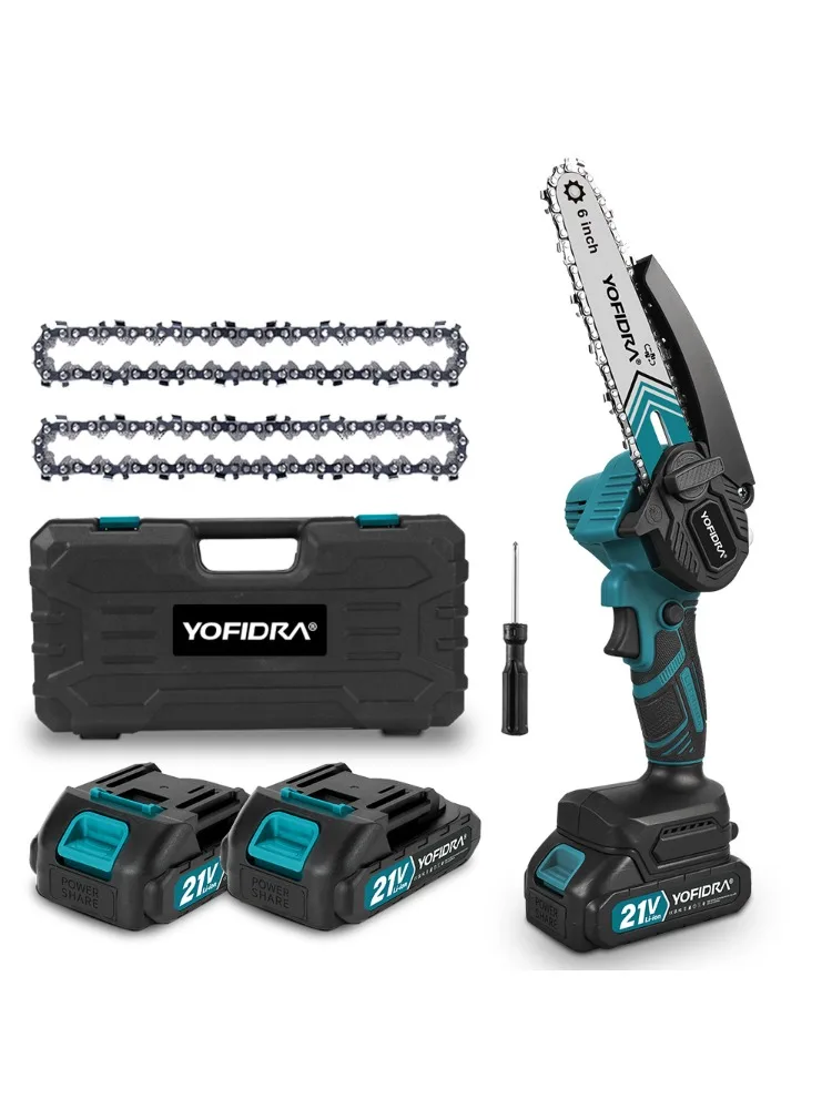 YOFIDRA 6 Zoll Elektrische Kettensäge Akku-Öler Garten Holz Schneiden Protokollierung Astsäge Elektrowerkzeug Für Makita 21 V Batterie Pin