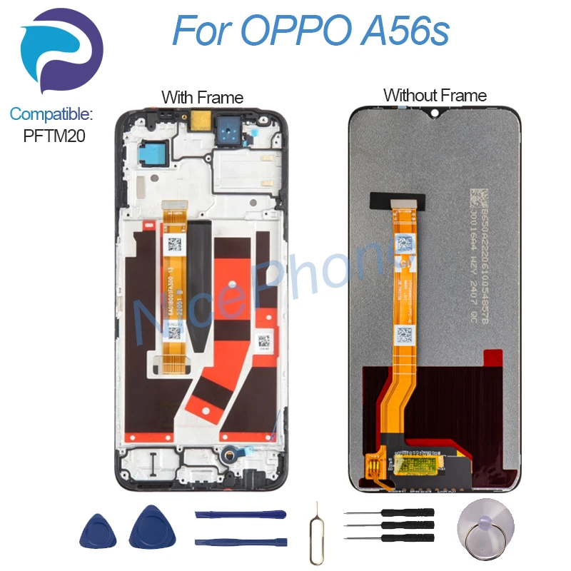 Для OPPO A56s LCD дисплей кодирующий преобразователь сенсорного экрана в сборе Замена PFTM20 A56s экран ЖК-дисплей
