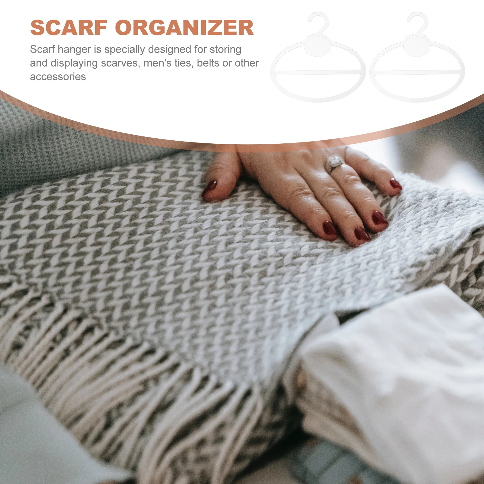 

Amosfun 10pcs Scarf Hangers Space Saving Tie Holder Closet Organizer for Neckties Shawls Veils Display