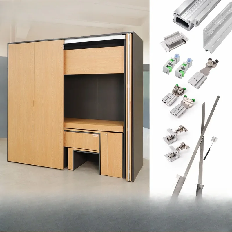 pocket hardware accessories, side-mounted press inserted into telescopic cabinet swing slide rail