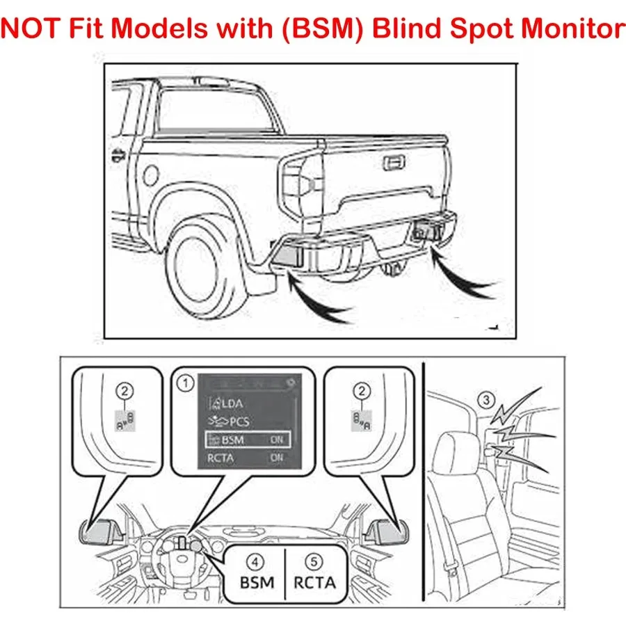 مجموعة المصد الخلفي من الفولاذ لسيارة تويوتا تندرا 20142021 الجيل الثاني تجميل بدون فتحات مستشعر الحديقة استبدال المصد الخلفي الأسود
