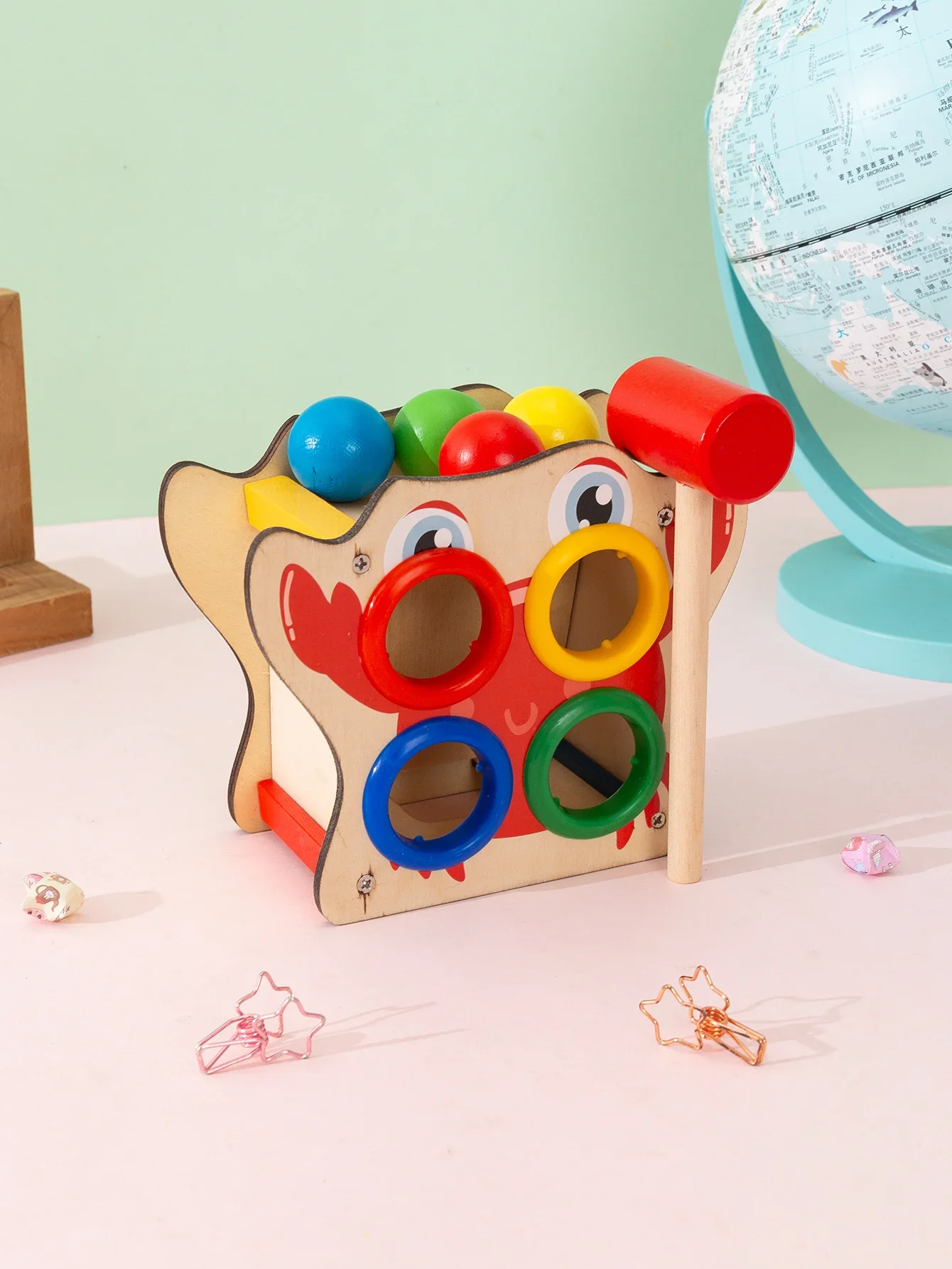 Children Toys 3D Wooden Ball Hammer Puzzles Early Learning Kid Games Educational Children Birthday New Year Gift