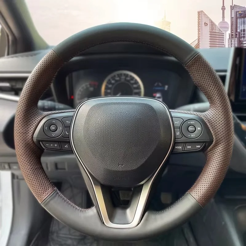 Hand-Sewing Car Steering Wheel Cover For Toyota Camry 2018- 2019 Avalon 2018 2019 2020 RAV4 20 Car Accessories19