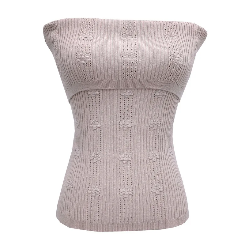 8063 오프숄더 화이트 탑 여름 프래그런트 스타일 원숄더 리브드 스트레치 자카드 디자인 슬리밍 베스트 티셔츠