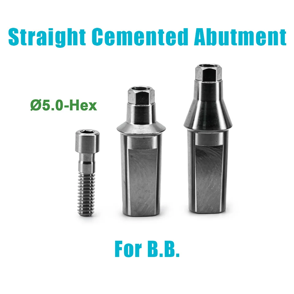 10Pcs Dental Implant Straight Cemented Abutment Hex Grade 5 Titanium Component Fit BB System Prosthetic Restoration Lab Tools