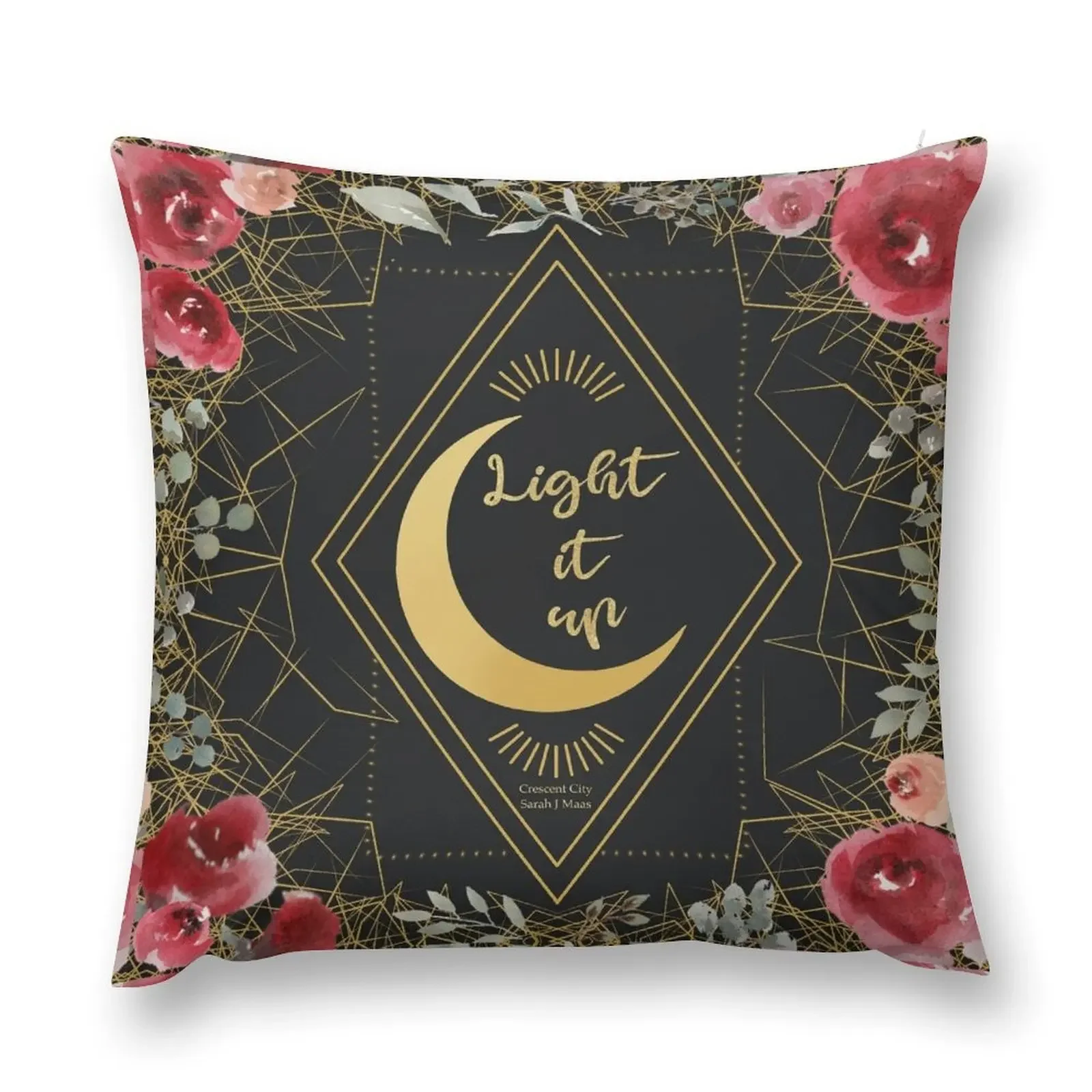 Light It Up Crescent City Book Quote Throw Pillow pillows decor home Decorative Cover For Living Room Pillow Decor pillow