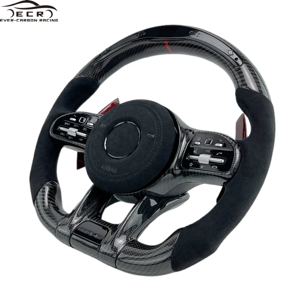 Ever-Carbon Racing ECR Custom Design Old To New LED Carbon Fiber Steering Wheel for Mercedes Benz AMG CLS 63 Steering Wheel