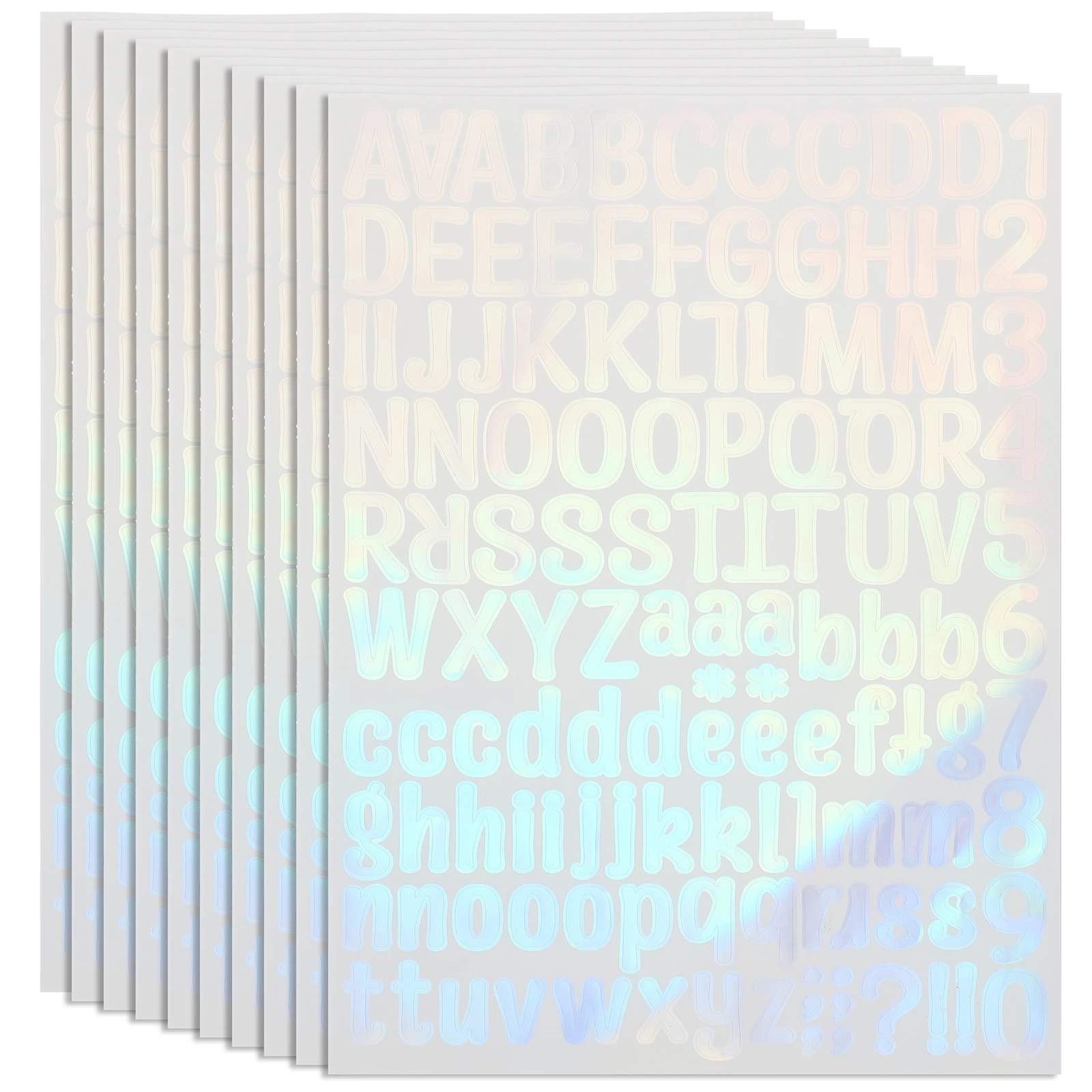 

10 Sheets Self Adhesive Vinyl Stickers Permanent Letters Numbers Doorplate Mailbox Address Outdoor Garbage Bins Reflective