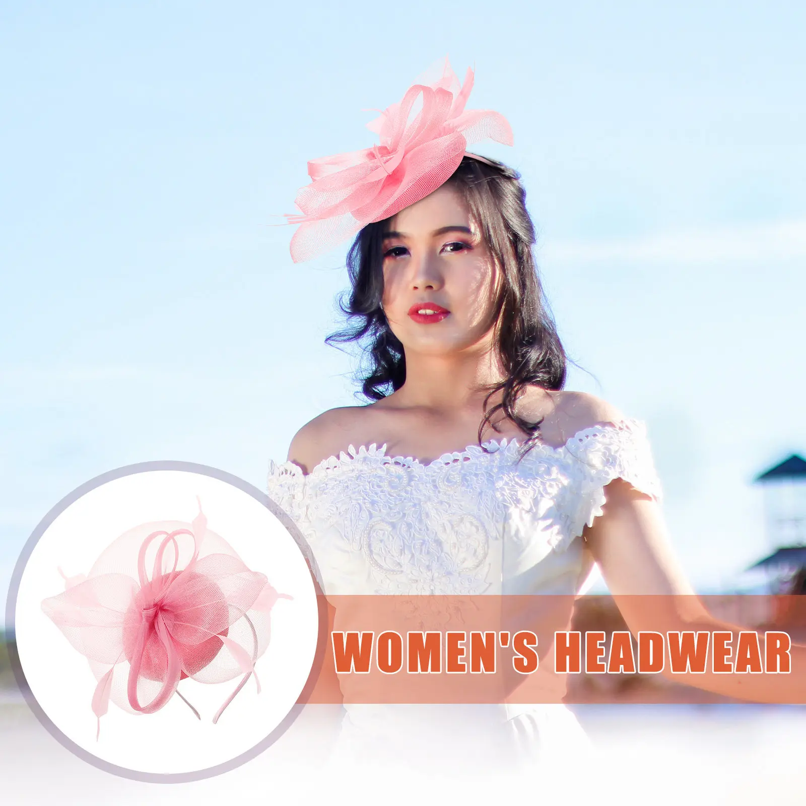

Мини-шляпка-фасцинатор с заколкой для волос, женский свадебный головной убор, аксессуар для чаепития и банкета