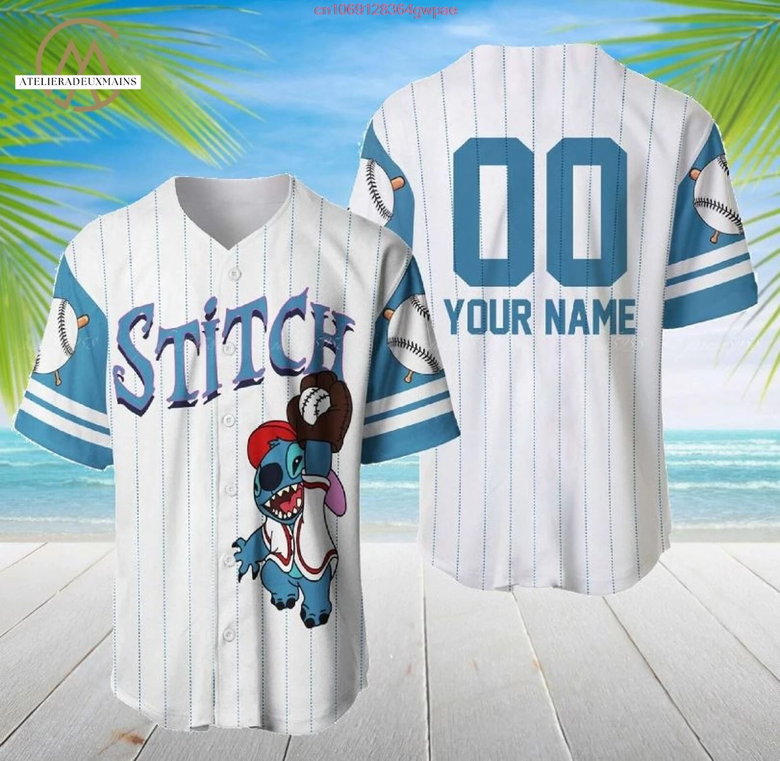 Custom Name Stitch Baseball Jersey Kids Adult Baseball Jersey Sports Outfits Disney Baseball Jersey Casual Short-sleeved Shirt