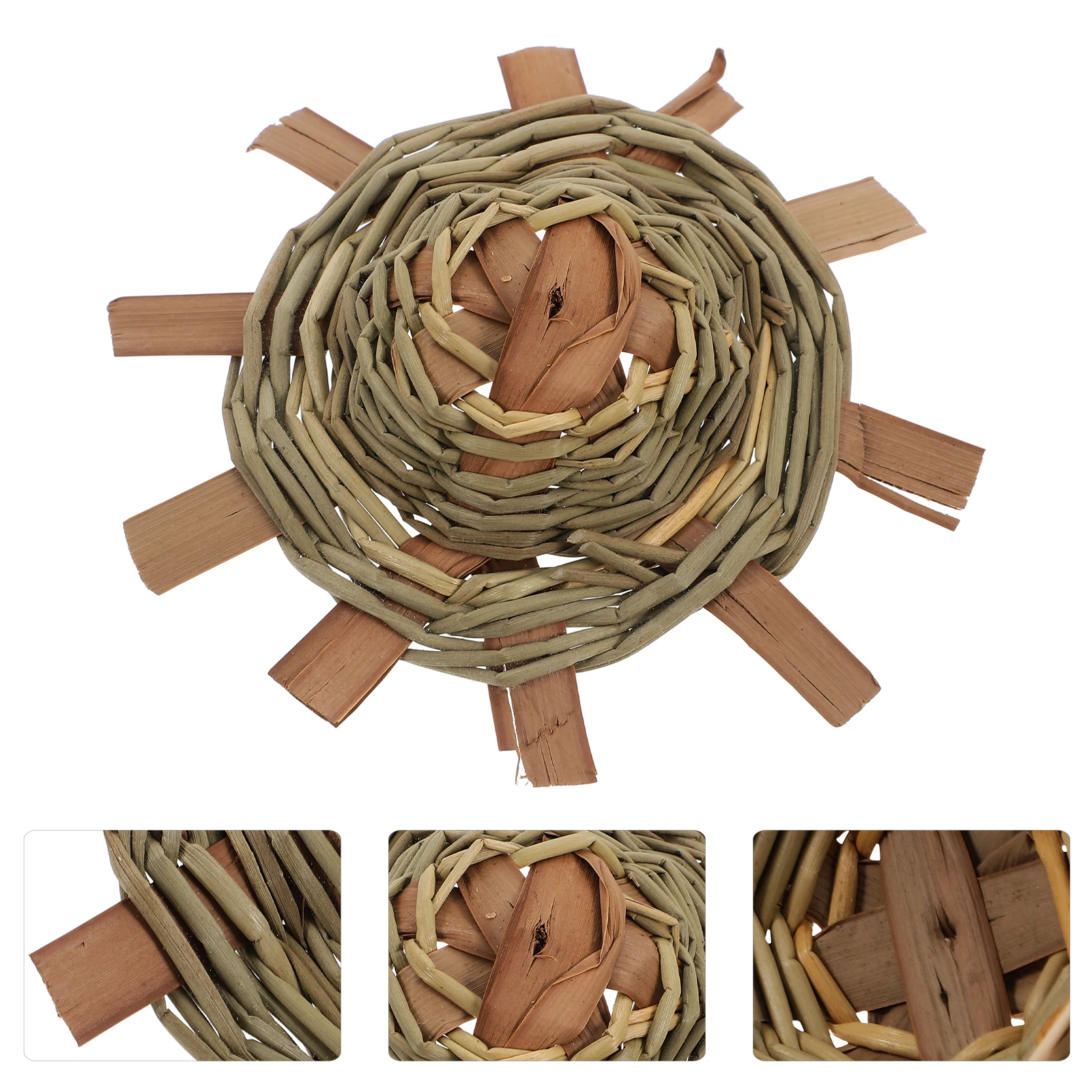 

10 Pcs Braided Straw Hat Weaving Craft Ornament Miniature Woven Hats Photo Props Miss