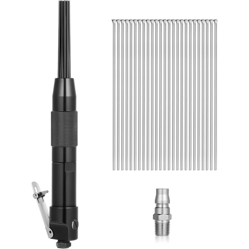 Scaler de agulha de ar compacto ABKP com 40 peças de agulhas de descalcificação de 7' alimentadas por ar, remove arranhões, ferrugem, pintura e sujeira rapidamente