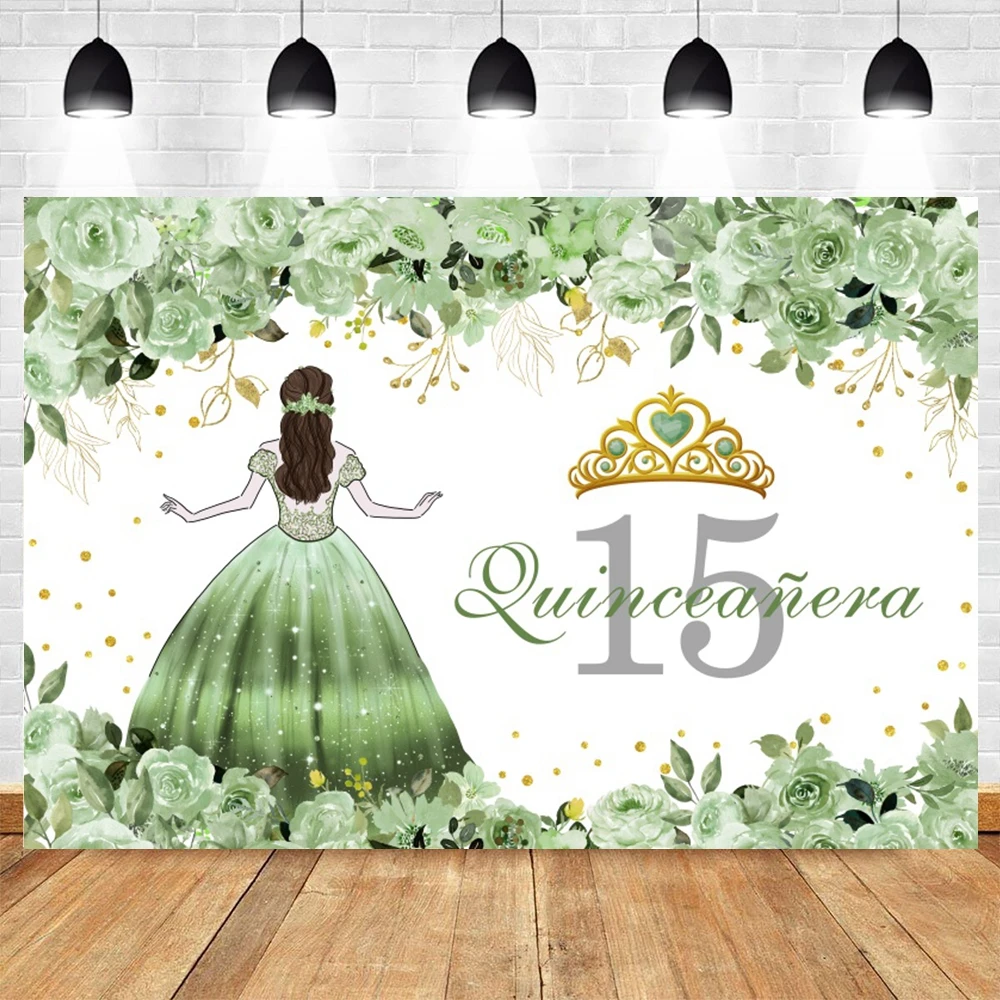 Quinceanera الحلو 15th حفلة عيد ميلاد خلفية زهور الورد الأميرة الفتيات خمسة عشر سنة التصوير خلفية ديكور راية
