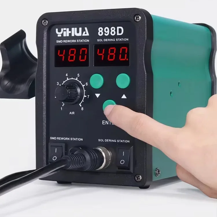 

YIHUA 898D 2 in1 700W Lead Free SMD Desoldering Soldering Station Digital Rework Station And Hot Air Station Soldering