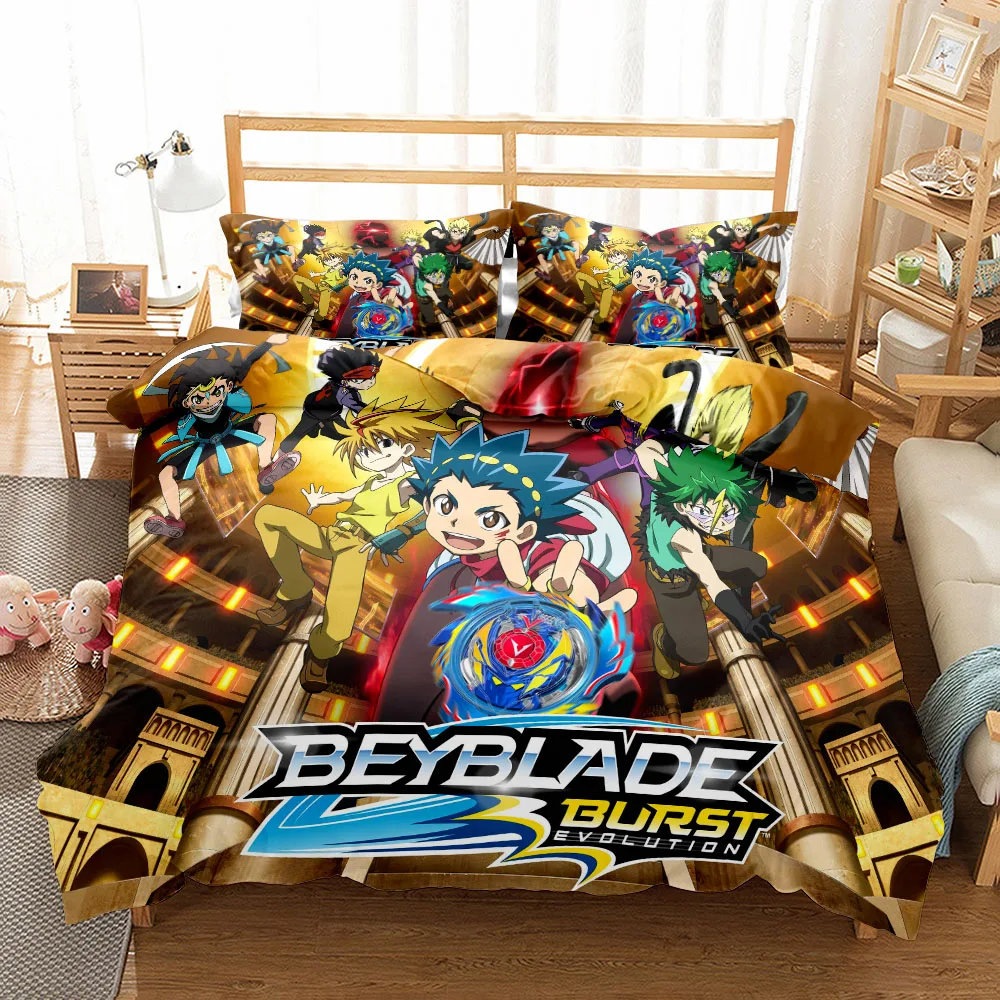 Imagem -05 - Beyblade Linen Duvet Cover Conjunto para Crianças Rei Rainha Casal Completo Gêmeo Cama de Solteiro