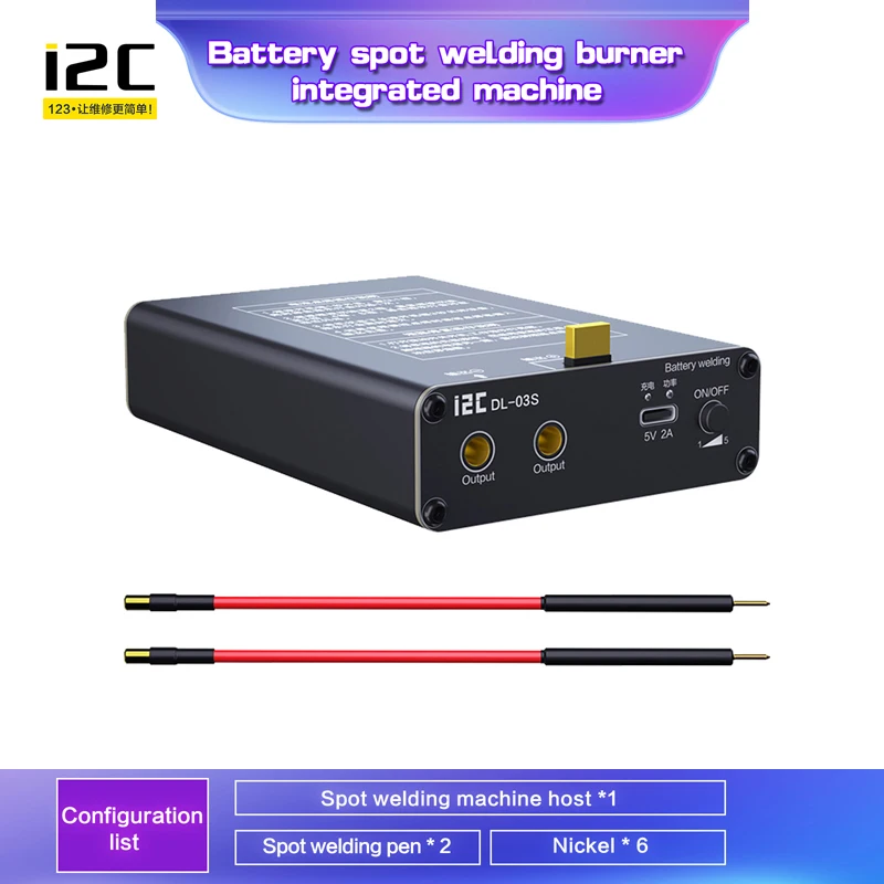 

Точечный сварочный аппарат I2C DL-03S 30A для ремонта литиевых аккумуляторов 18650, 5 передач, регулируемый точечный сварочный аппарат