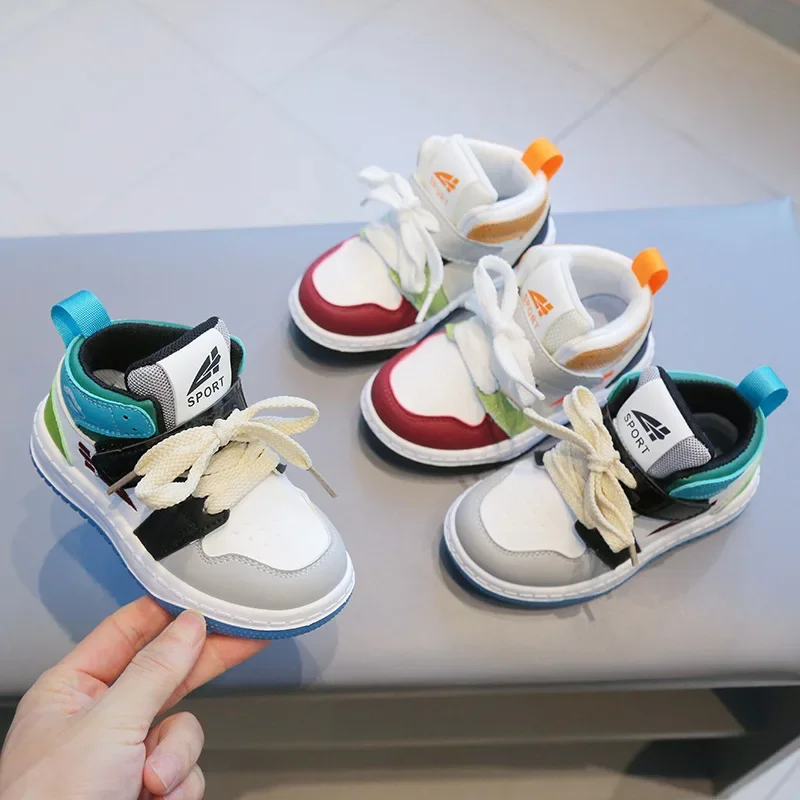 Children 2024 Spring Autumn New Casual Shoes Kid\'s High Top Trend Sports Shoes Boys Girls Cartoon Fashion Board Shoes Sneakers