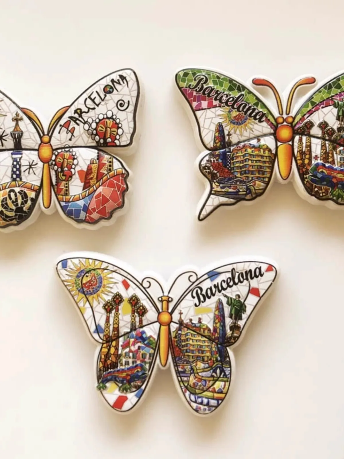 

Barcelona, Spain Creative Butterfly Tourism Commemorative Crafts Magnet Refrigerator Stickers 3D Printing Home Accessories