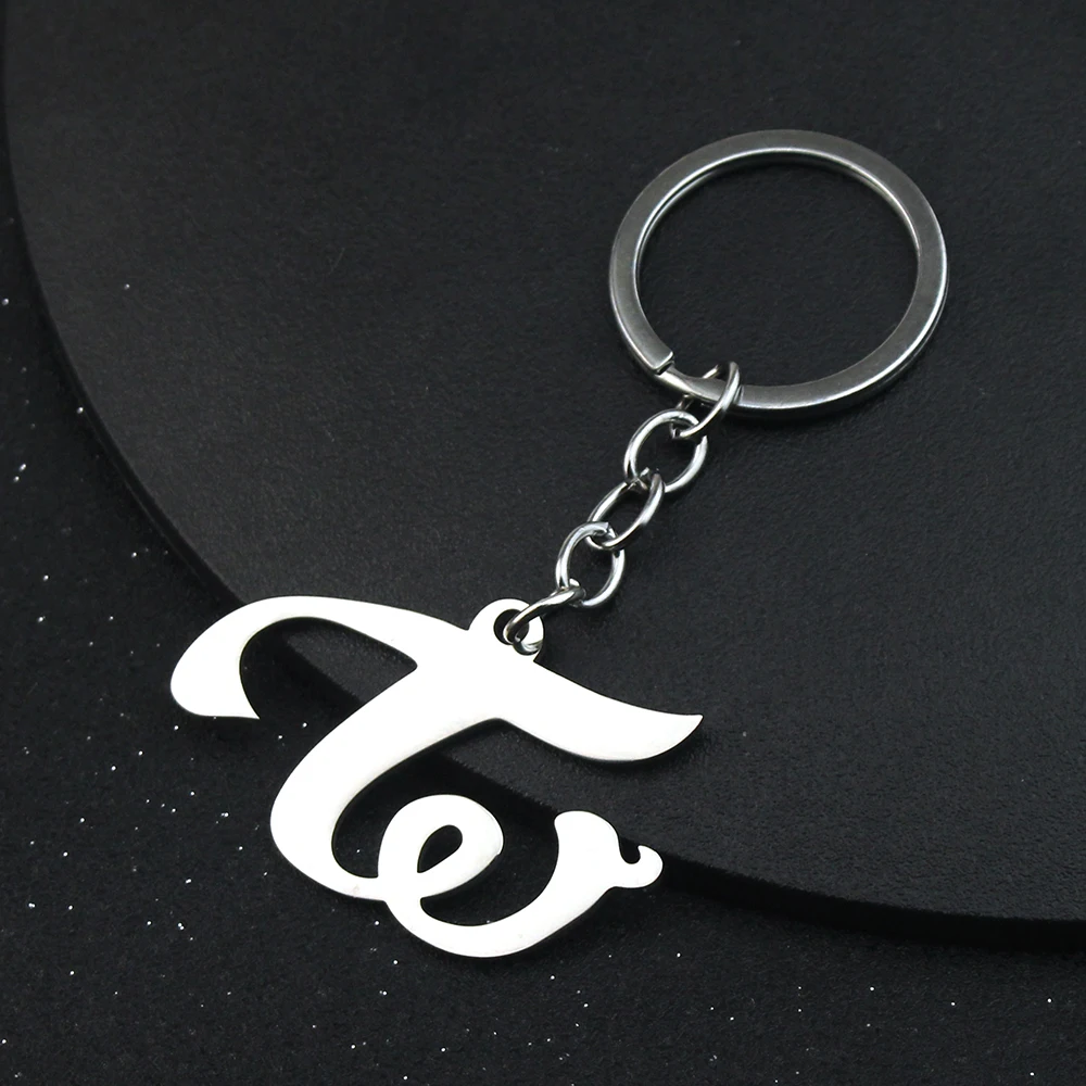 شحن مجاني Kpop مرتين المفاتيح للرجال النساء الفولاذ المقاوم للصدأ حلقة رئيسية Chaverio Llavero موضة حلية مجوهرات هدية #1