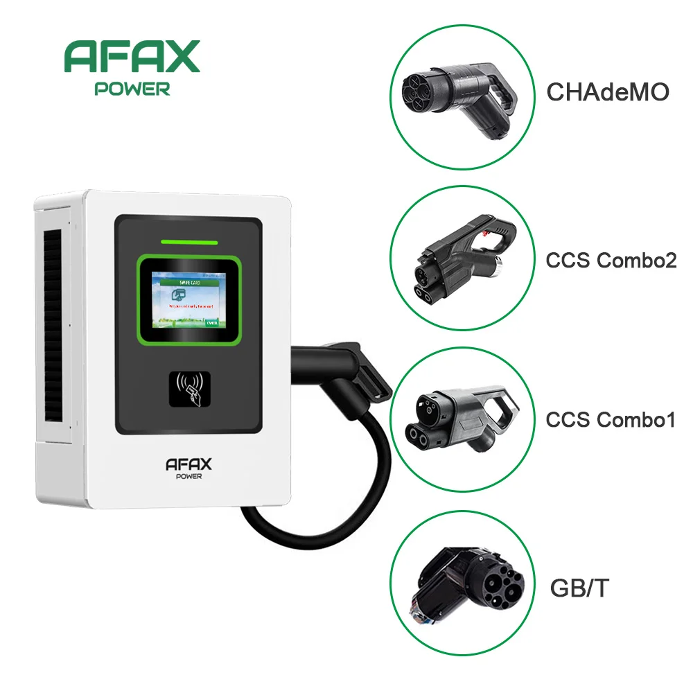 AFAX 30KW 40KW Electric Vehicle EV DC Fast Charging Station CCS2 CCS1 GBT CHADEMO Wall Mounted Intelligent Electric Car Charger