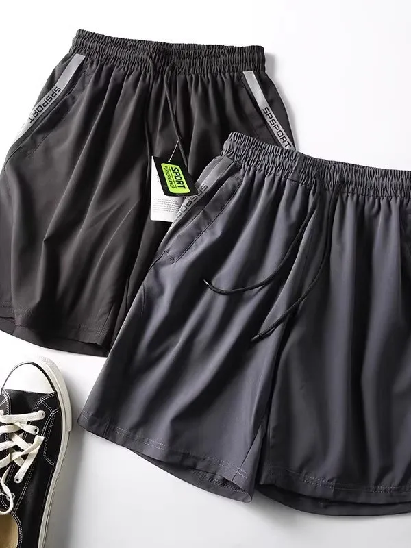 

Reflective Qui Dry Breathable Casual Sport orts Lightweight Running Fitn Five-Quarter Length Trendy Straight Leg Pants