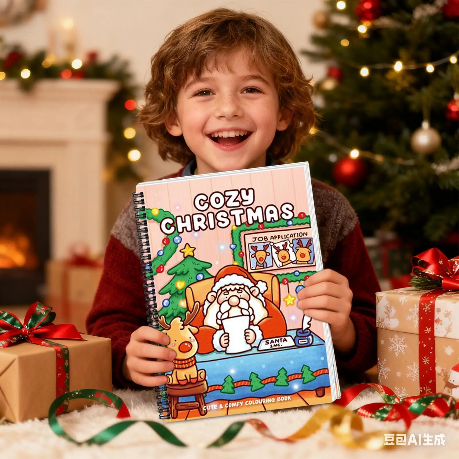 Kleurboek Speelgoed Cartoon Artistiek Begeleid Kerst Rendier Kleurboek Speelgoed Voor Kleurpotloden Potloden Vliegtuig Klaslokaal Studie