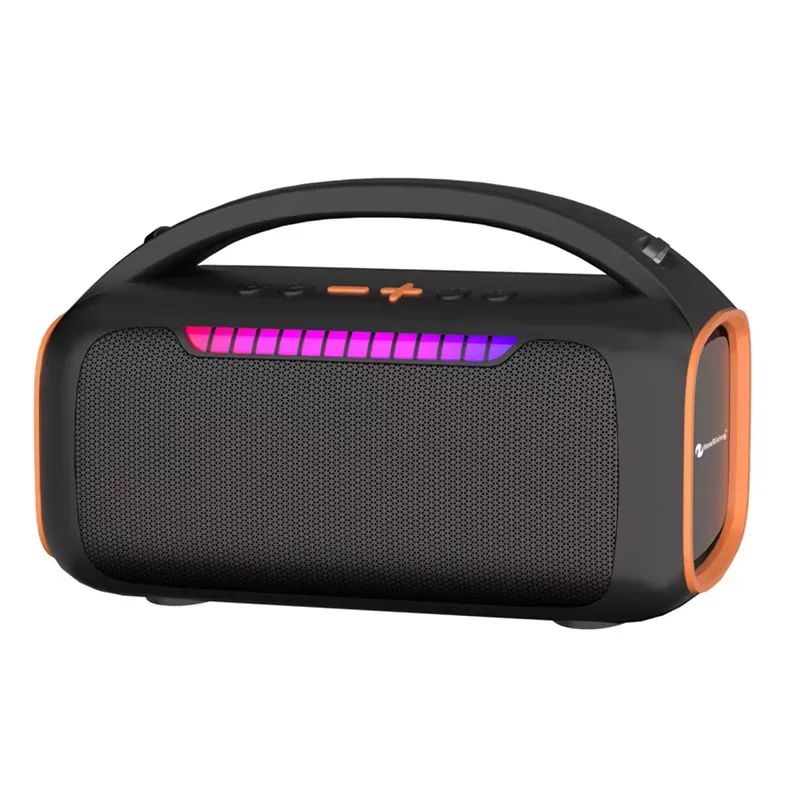 

2025 hot sale cross-border new RGB colorful wireless dual wheat bluetooth speaker family k song portable outdoor portable